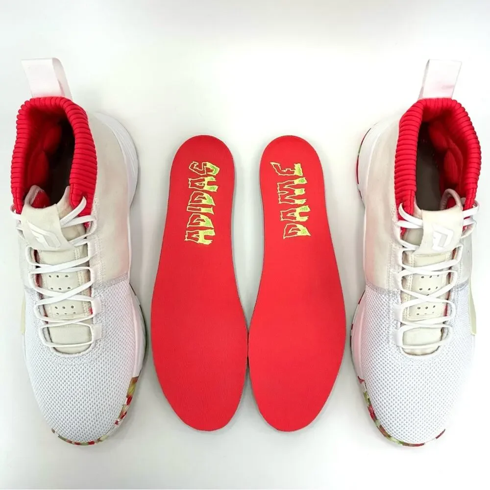 BB9312 Adidas Men Dame 5 All Skate Basketball Size 13 White Damian Lillard Shoes